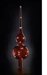 Krinner 76032 Weihnachtsbaumspitze Warmwei&szlig; LED Rot Mundgeblasenes Glas, mit