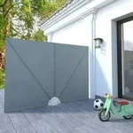 vidaXL Faltbarer Terrassen-Seitenf&auml;cher Grau 240 &times; 160 cm