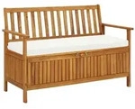vidaXL Garten Aufbewahrungsbank Akazienholz Massiv 120 x 63 x 84 cm
