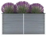 vidaXL Garten-Hochbeet Verzinkter Stahl 160x40x77 cm Grau