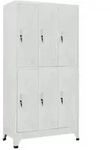 vidaXL Schlie&szlig;fachschrank mit 6 F&auml;chern Stahl 90x45x180 cm Grau