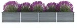 vidaXL Garten-Hochbeet Verzinkter Stahl 320x80x45 cm Grau
