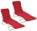 vidaXL Klappliegen 2 Stk. Stahl und Stoff Rot