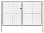 vidaXL Gartentor Verzinkter Stahl 306 x 200 cm Silbern