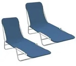 vidaXL Klappliegen 2 Stk. Stahl und Stoff Blau