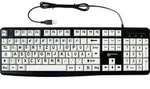 Geemarc KBSV3 USB Tastatur Deutsch, QWERTZ Wei&szlig;, Schwarz Extragro&szlig;e Tasten,