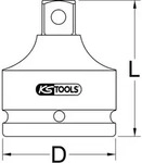 "KS Tools 450.0488 1" Kraft-Bit-Stecknuss Innensechskant, kurz, 36 mm"