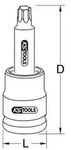 "KS Tools 450.0471 1" Kraft-Bit-Stecknuss Torx, lang, T60"
