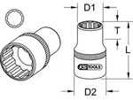 "KS Tools 917.1239 1/2" 12-kant-Stecknuss, 34mm"
