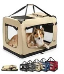 lionto Hundetransportbox faltbar, stabile Stoffbox mit Mesh-Eins&auml;tzen, ideal f&uuml;r