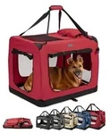 lionto Hundetransportbox faltbar, stabile Stoffbox mit Mesh-Eins&auml;tzen, ideal f&uuml;r