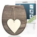 Duroplast WC-Sitz WOOD HEART, mit Absenkautomatik und Schnellverschluss