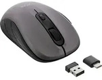 INLINE - Maus 3-in-1 - Bluetooth + 2x 2.4GHz Funk - 5 Tasten - optisch - grau/schwarz