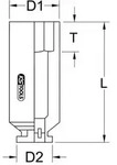 KS Tools 515.1870 1" Sechskant-Kraft-Stecknuss, lang, 70mm