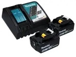 Makita DVR 450 RG Akku Betonverdichter 18 V 1,2 m + 2x Akku 6,0 Ah + Ladeger&auml;t