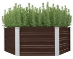 vidaXL Hochbeet Braun 129 x 129 x 46 cm Verzinkter Stahl