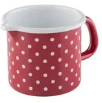 Riess Schnabeltopf ⌀10cm 3/4L P&uuml;nktchen Rot Emaille