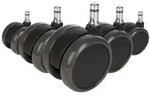 5x Hartbodenrollen ROLO 10mm 65mm B&uuml;ro-Stuhl-Rollen f&uuml;r Hartb&ouml;den (5er Pack) hjh