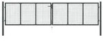 vidaXL Mesh-Gartentor Verzinkter Stahl 400 x 150 cm Grau