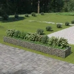 vidaXL Gabionen-Hochbeet Verzinkter Stahl 540&times;90&times;50 cm