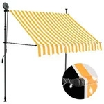 vidaXL Einziehbare Markise Handbetrieben mit LED 100 cm Wei&szlig; Orange