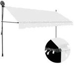 vidaXL Einziehbare Markise Handbetrieben mit LED 400 cm Creme