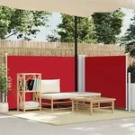 vidaXL Ausziehbare Seitenmarkise Rot 120 x 600 cm
