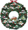 Wandkalender - Winterhäuschen-Weihnachtskranz Maße (B/H): 48 x 48 cm,