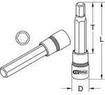 KS Tools 911.3465 3/4'' Bit-Stecknuss Innensechskant, lang, 19 mm