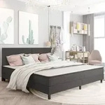 vidaXL Boxspring-Bettgestell Grau Stoff 200x200 cm