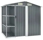 vidaXL Gartenhaus mit Regal Grau 205x130x183 cm Eisen