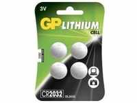 GP Knopfzelle Lithium CR2032, 3V, 4er Blister