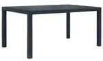 vidaXL Gartentisch Anthrazit 150x90x72 cm Kunststoff Rattan-Optik