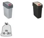keeeper Abfalleimer ''magne'', 10 Liter, silber / grau 2-Wege-&Ouml;ffnung:...