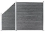 vidaXL WPC Zaun-Set 1 Quadrat + 1 Schr&auml;ge 273x186 cm Grau