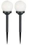 2er Set LED Au&szlig;en Solar Lampen Kugel Design Erd Spie&szlig; Steck Leuchten Garten...