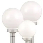 3er Set LED Solar Au&szlig;en Leuchten Balkon Beleuchtung Garten Deko Steck Lampen Kugeln