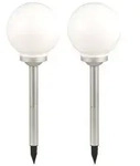2er Set LED Au&szlig;en Leuchten Solar Kugel Strahler Terrassen Garten Beleuchtung...
