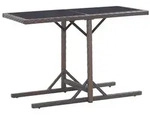 vidaXL Gartentisch Braun 110&times;53&times;72 cm Glas und Poly Rattan