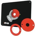 KREG PRS4034 Fr&auml;stisch Einlegeplatte vorgebohrt 298 x 235 x 9 mm + 3x Reduzierring