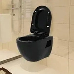 vidaXL Wand-WC Keramik Schwarz