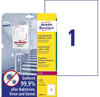 Etiketten antimikrobiell 210x197mm permanent weiß VE=10 Bogen/10 Stück