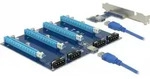 Delock Riser Karte PCI Express x1 > 4 x PCIe x16 mit 60 cm USB Kabel (41427)