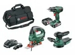 Pack 3 Werkzeuge 18V Akku BOSCH Bohrschrauber PSR 1800 LI-2 2 Akkus 2,5Ah +