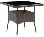 vidaXL Garten-Esstisch Braun Poly Rattan