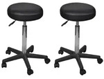 vidaXL B&uuml;rohocker 2 Stk. Schwarz 35,5x84 cm Kunstleder