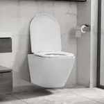 vidaXL Wand-WC ohne Sp&uuml;lrand Keramik Wei&szlig;