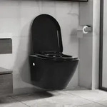 vidaXL Wand-WC ohne Sp&uuml;lrand Keramik Schwarz