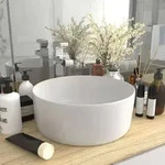 vidaXL Luxuri&ouml;ses Waschbecken Rund Matt Wei&szlig; 40x15 cm Keramik