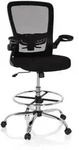 Arbeitsstuhl Arbeitshocker VENDO WORK Netzstoff Stoff schwarz hjh OFFICE